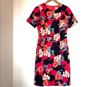 J.Crew Short Sleeve Shift Dress - Hot Pink Floral